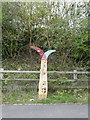 SJ8890 : National Cycle Route Milepost, Stockport by Gerald England