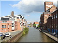 Canal-side buildings in spring sunshine