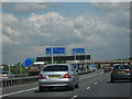 M25 Clockwise. Junction 14 Slip Road to Heathrow Running Alongside Motorway