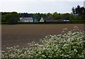 Large field with houses beyond