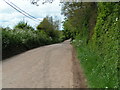 Road passing Gateshayes farm, looking west