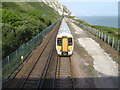 TR2638 : Railway to Dover, Train to Folkestone by David Anstiss