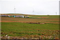 Rough pasture and wind turbines