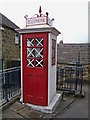 Early public telephone box at Crich Tramway Village