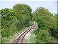 Single track line south of Galmpton taken from the bridge in Kennel Lane