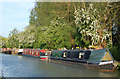 Narrowboats moored above bottom lock, Long Itchington