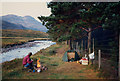 NG9155 : Wild camping by the River Torridon. by Peter Bond