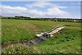 Llanmaes Brook flood defence sluice gate and bund