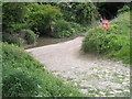 SU7426 : Junction of path from Ashford hangers with Mill Lane by Basher Eyre