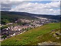 Mynydd Y Dinas to Clydach Vale with Tonypandy and Pen y Graig in the foreground