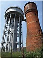 ST1220 : Pair of water towers, Rockwell Green by Derek Harper