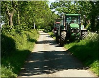 SK7311 : Tractors along Bakers Lane by Mat Fascione