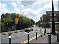 Approaching the roundabout at the junction of  Bagshot and St Jude