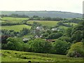 Parracombe church and surrounding countryside.