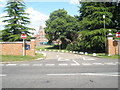 Looking across Bakeham Lane and into Royal Holloway College