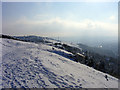 View south along Beacon Hill in the snow