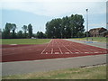 TQ4209 : Running Track - Lewes Leisure Centre by Paul Gillett