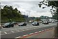 Rush hour at Widnes/Runcorn bridge approach