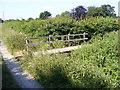 TM3570 : Footbridge on footpath to The Mounts by Geographer
