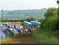 Glastonbury Festival - campsite and loos looking southwest