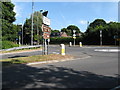 Mini-roundabout at the junction of the A272 with the A275