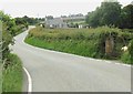 View west along the Llannerch-y-medd road near the Llwydiarth-Esgob lodge