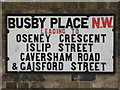 Street sign for Busby Place, NW5