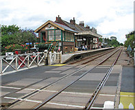 TM0595 : Attleborough railway station - view across Station Road by Evelyn Simak