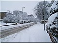 Roebank Road in snow looking South West