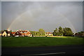 NZ1014 : Rainbow over Whorlton Village Green by Dave Bailey