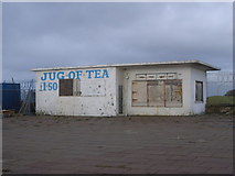 SD4264 : Derelict cafe at Morecambe Pier by Nick Mutton 01329 000000