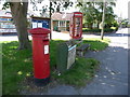 Wool: postbox № BH20 146 and phone, Dorchester Road