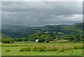 Farmland and mountain landscape near Devil