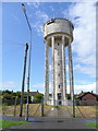 Water tower in suburban Corby