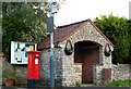 Postbox and bustop at Ufton