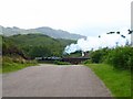 Steam train leaving Morar