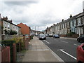 Looking along Bonchurch Road towards the Fratton Park floodlights