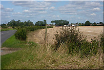 TM0860 : Start of footpath by the A1120 by Andrew Hill
