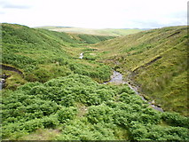 SH9608 : Confluence on the Nant CraigyfrÃ¢n from above by Richard Law