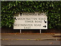 Branksome: sign at Mountbatten/Pinewood/Tower/Westminster Roads junction