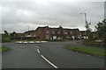 Roundabout amid new housing in Lowton