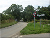TM0151 : Lane junction near Wattisham by Andrew Hill