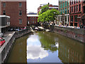 Manchester: Rochdale Canal/Canal Street from Minshull Street Bridge looking Southwest