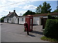 ST7623 : Kington Magna: village hall, phone box and postbox № SP8 96 by Chris Downer