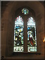 SO4792 : Pair of stained glass windows on the north wall at St Andrew, Hope Bowdler by Basher Eyre
