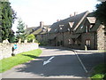 One way road going past St John the Baptist, Ditton Priors