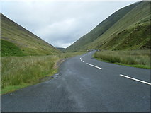 NT1814 : A708 Moffat to Selkirk Road as valley narrows. by Colin Pyle