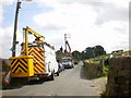 Replacing electric power poles on Widdop Road