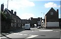 Looking past the roundabout down High Street