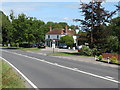 Footpath waymarker next to The Cricketers